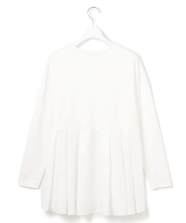 23区 S 【ご好評につき新色追加】ナチュラルコットンベアコンビ ペプラム カットソー ホワイト系