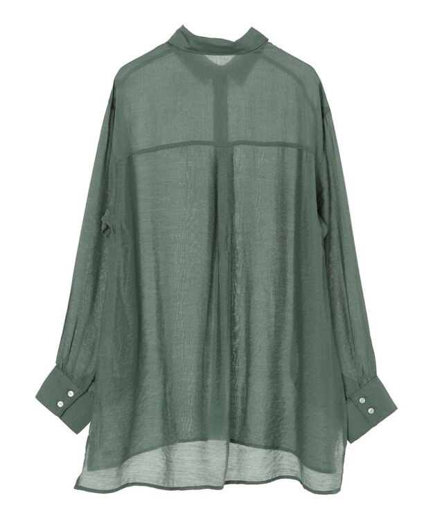 Green Parks レギュラー前後差シアーシャツ Green