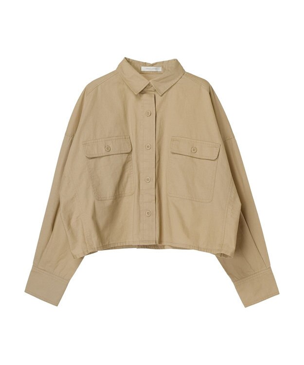 Green Parks ショート丈ワイドシャツ Beige
