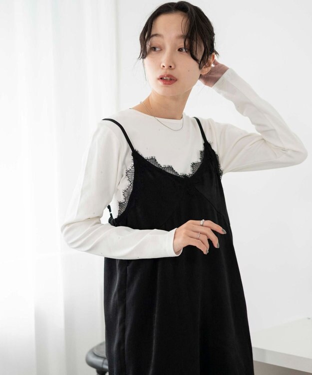 WEGO ラインストーンドットロンT オフホワイト