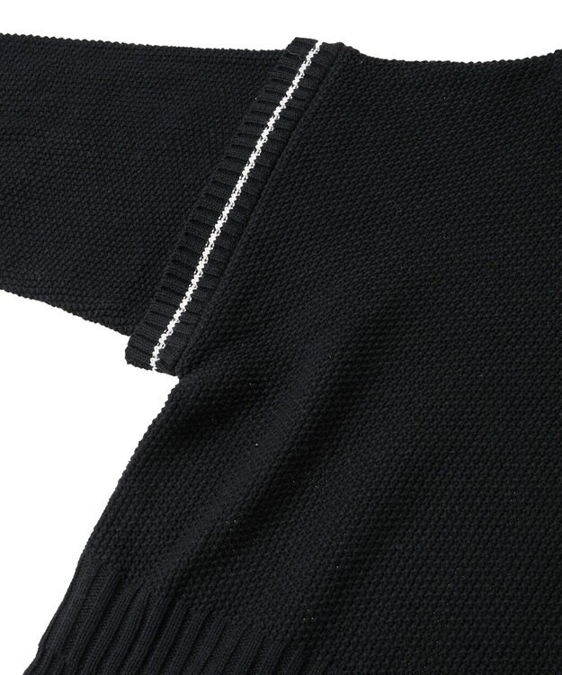 earth music&ecology 【洗濯機洗い可 / 選べる丈】アンチピリングC/A選べる丈配色ニット ブラック