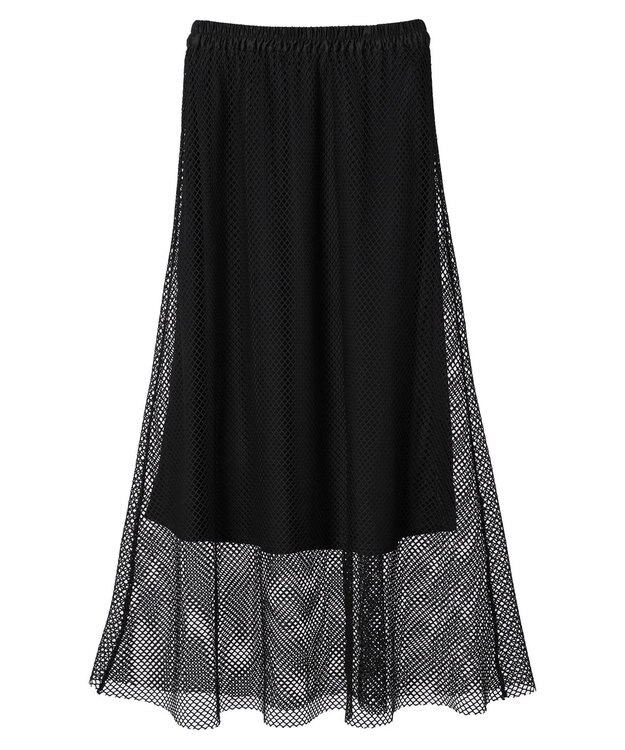 Green Parks ・ＥＬＥＮＣＡＲＥ　ＤＵＥ　メッシュギャザースカート Black