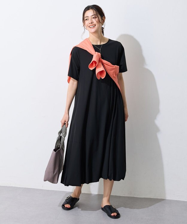 ANY L バルーンシルエットワンピース ブラック