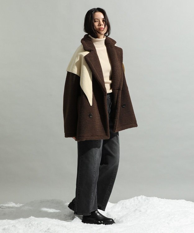 CRAFT STANDARD BOUTIQUE ダブルボアミディコート Brown