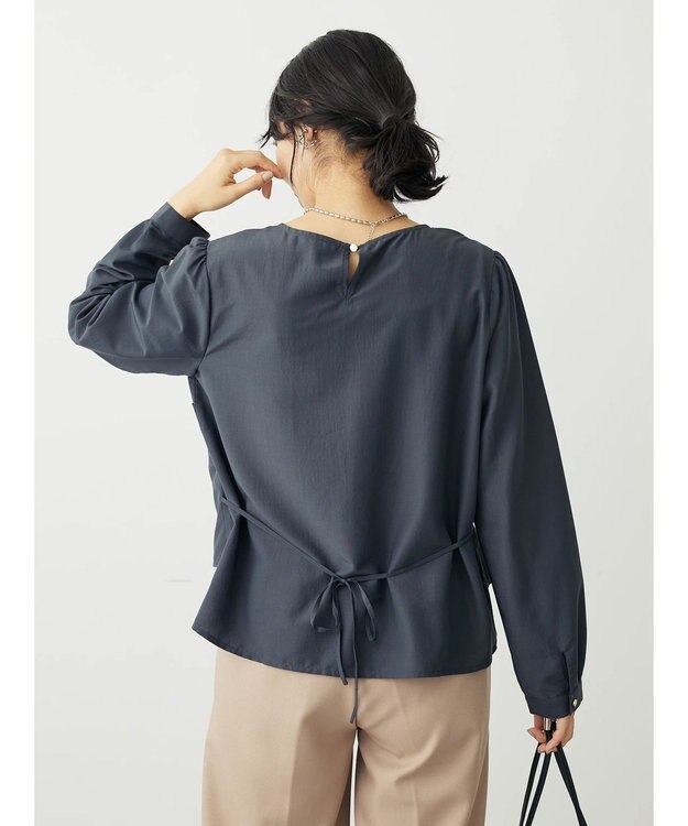 Green Parks レイヤード風ビスチェブラウス Charcoal Gray