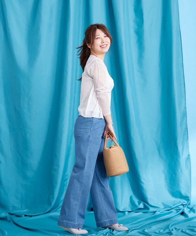 Tiaclasse 【洗える】シアーショートカーディガン オフホワイト