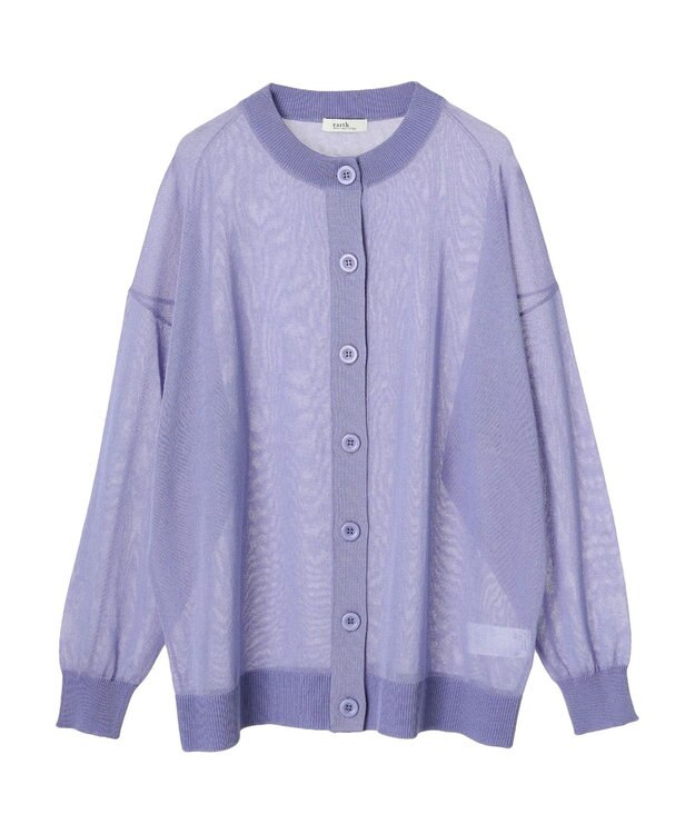earth music&ecology シアーニットカーディガン Light Purple