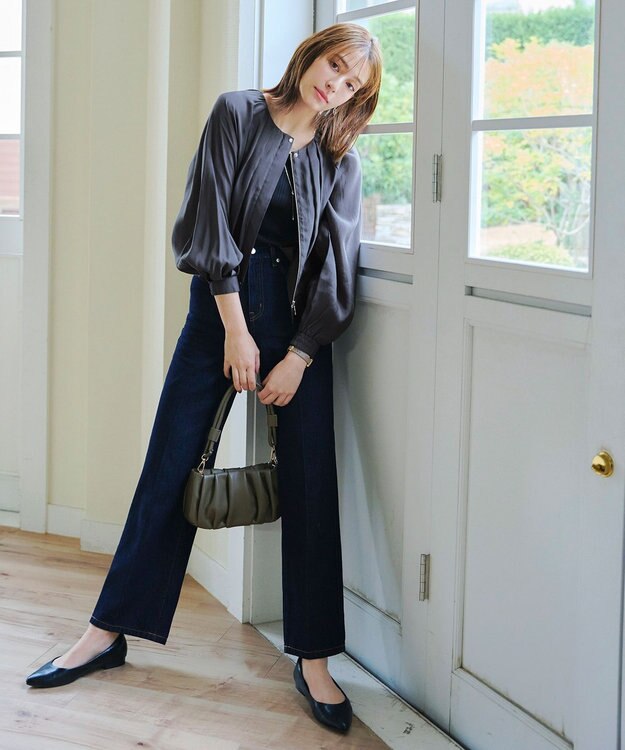 Tiaclasse 【新色追加・洗える】シアーブルゾン チャコールグレー