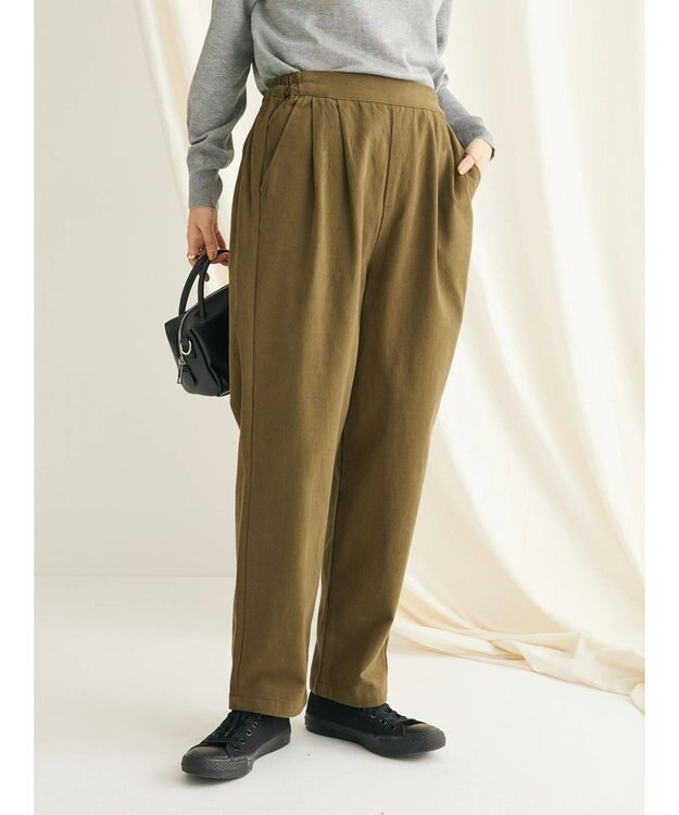 CRAFT STANDARD BOUTIQUE 綿ピーチ綺麗シルエットパンツ Khaki