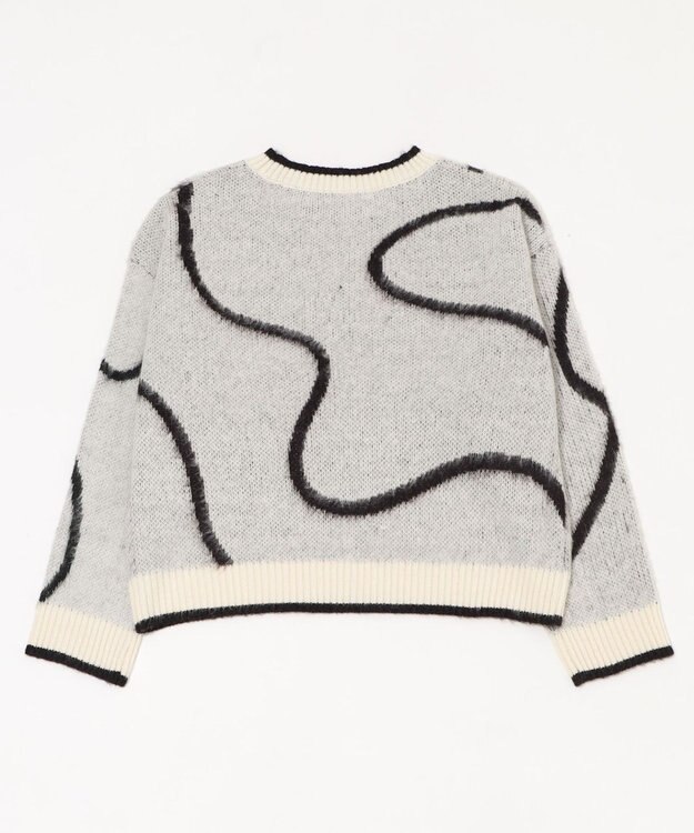 WEGO 【25年秋冬新作】ニュアンスライン配色プルオーバー オフホワイト