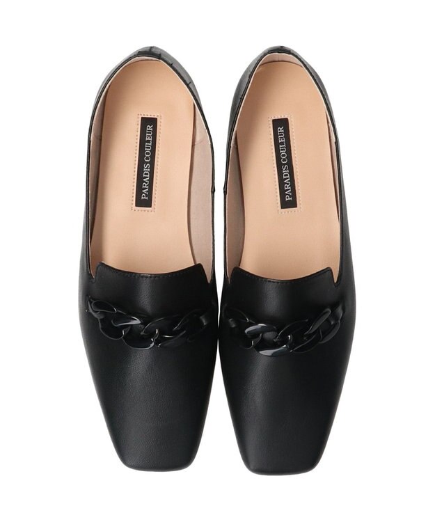 Bridget Birkin 【PARADIS COULEUR】スクエアトウプラチェーンシューズ ブラック