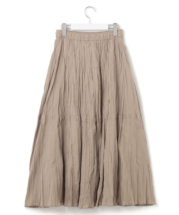 J.PRESS YORK STREET 【WOMEN】クリンクルフレアギャザー スカート ライトグレー系