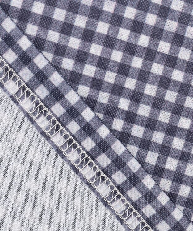 23区GOLF 【MEN】【接触冷感・UVケア・吸水速乾】ギンガムチェック柄 ポロシャツ ネイビー系3