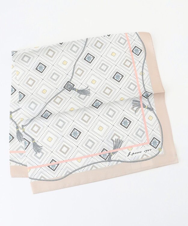 J.PRESS LADIES azulejoスクエアプリント スカーフ ベージュ系5