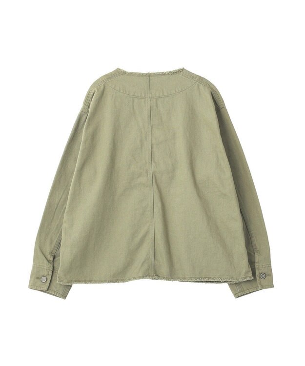 earth music&ecology 【綿100％】ノーカラーカバーオール Light Green