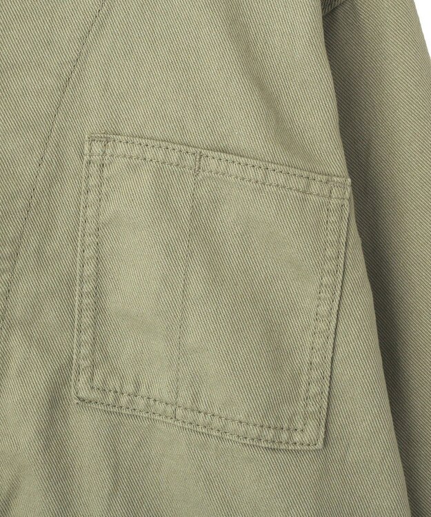 earth music&ecology 【綿100％】ノーカラーカバーオール Light Green