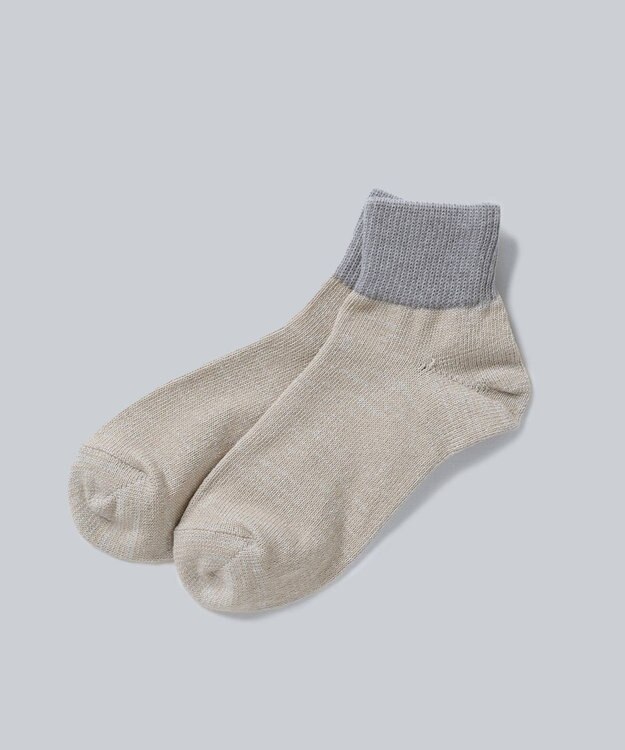 WHITE MAILS 【UNISEX】PAPER  COLOR BLOCK SHORT SOCKS ソックス ライトグレー