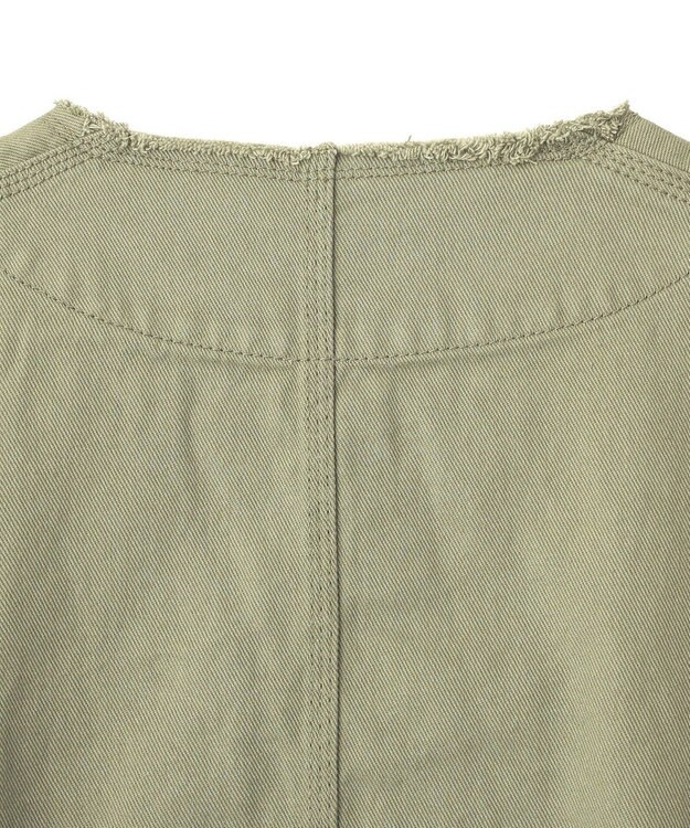 earth music&ecology 【綿100％】ノーカラーカバーオール Light Green