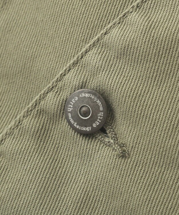 earth music&ecology 【綿100％】ノーカラーカバーオール Light Green