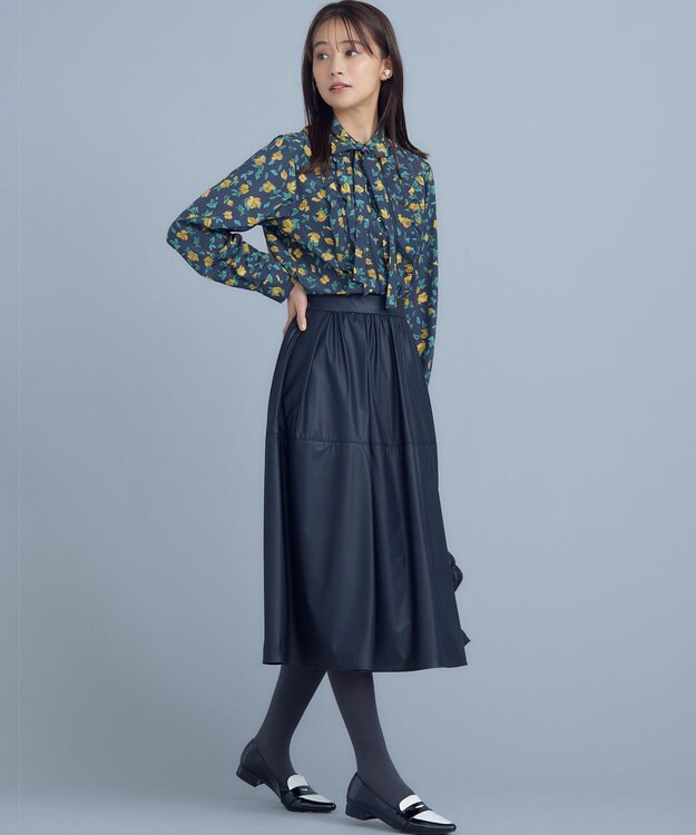 組曲 S カッティングローズプリント フリルブラウス イエロー系5