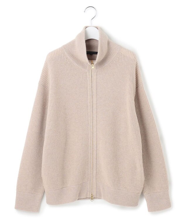 23区 S 【洗える】カシミヤブレンド ジップアップ ニットブルゾン ベージュ系