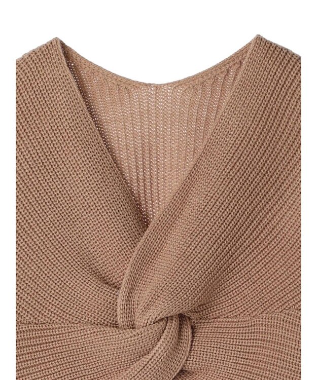 earth music&ecology ツイストデザインニット Pink Beige