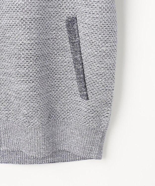 JOSEPH ABBOUD 【イタリア糸×エコ素材・通気性・軽量】スラブギマ×和紙 ニット ブルゾン ブルー系