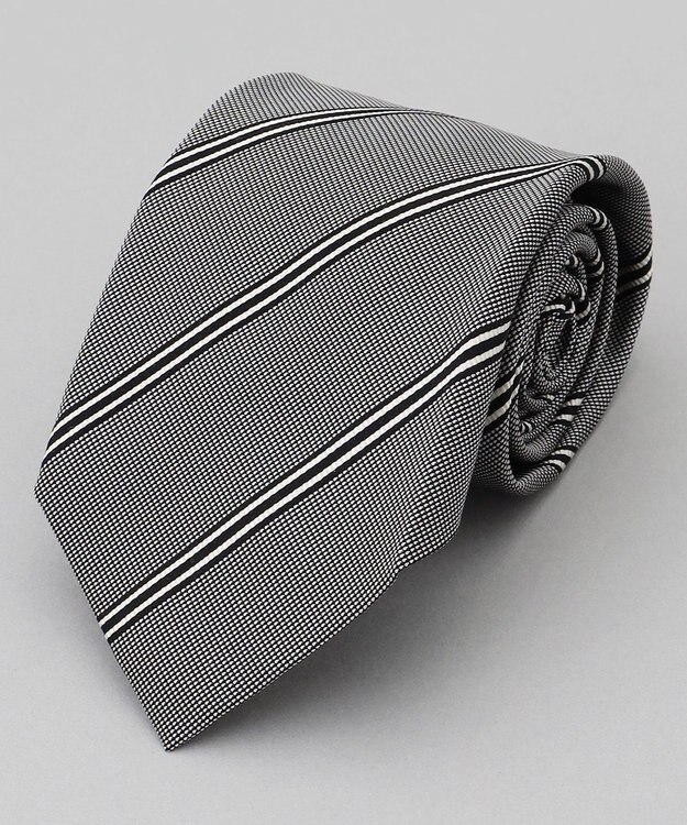 GOTAIRIKU  GOTAIRIKU別注【日本製】シルク ネクタイ_レジメンタル柄 グレー系1