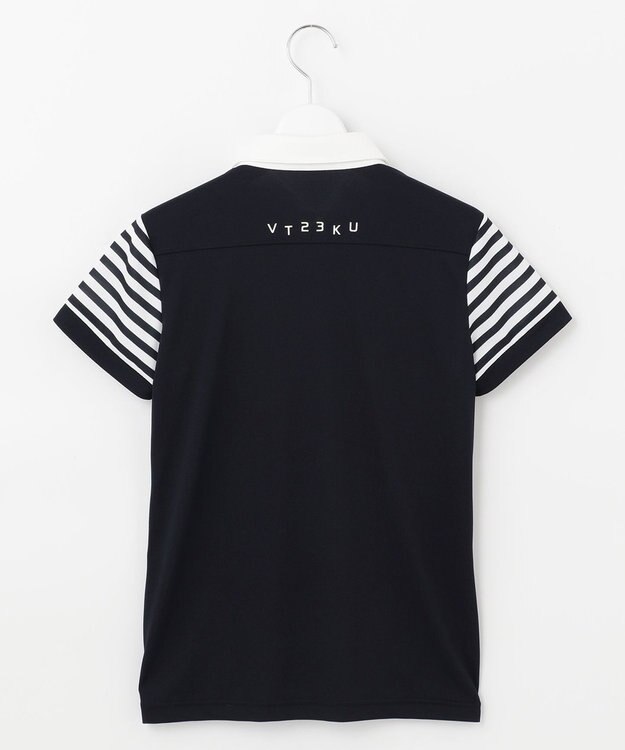 23区GOLF 【WOMEN】【吸水速乾】カノコ ボーダー半そで ポロシャツ ネイビー系