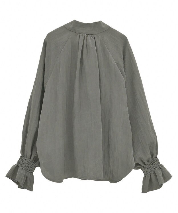 Green Parks ボウタイリボンブラウス Charcoal Gray