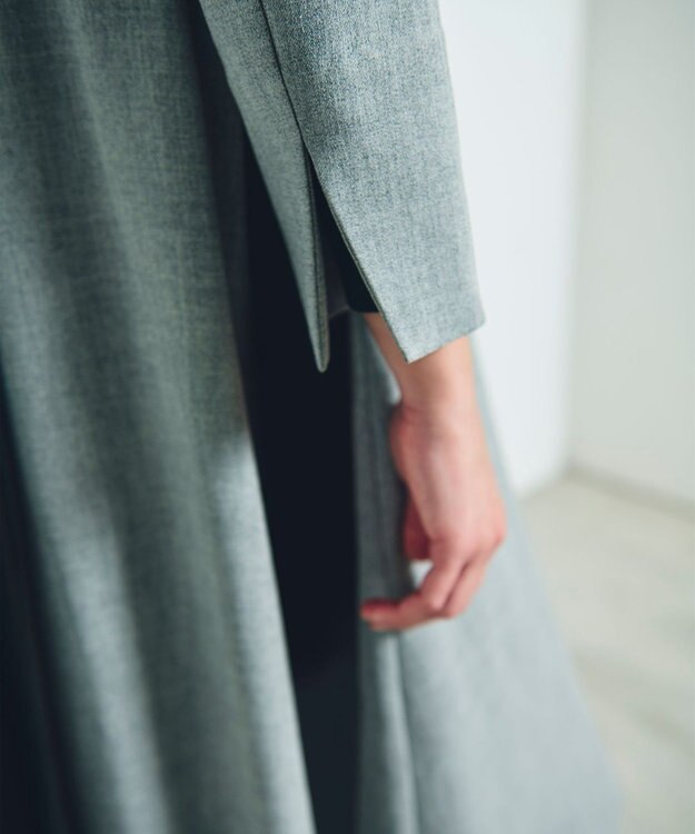 GRACE CONTINENTAL ウールタッチバイカラードレス グレー