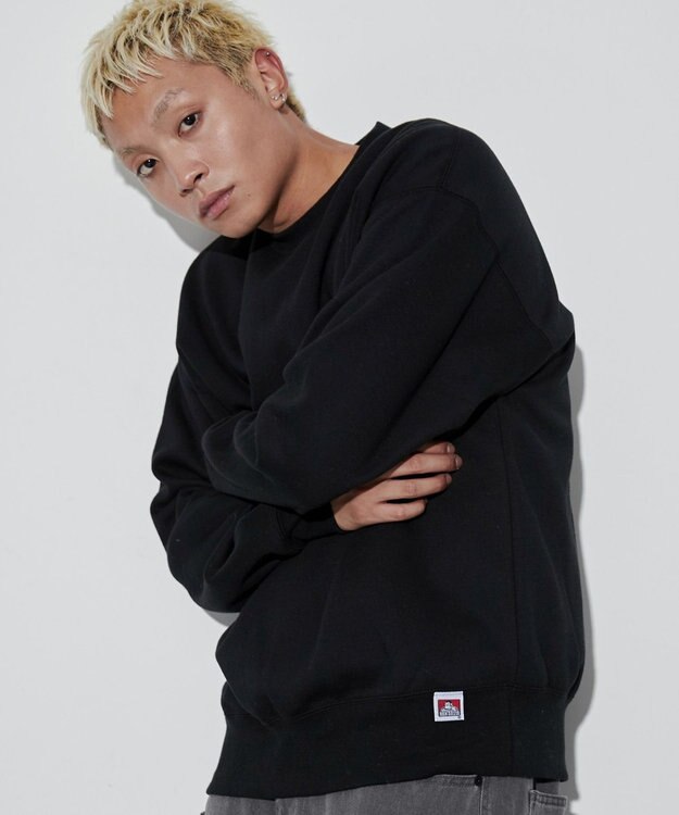 WEGO 【ユニセックス着用ITEM/裏起毛】別注BENDAVISワンポイントプルオーバー ブラック