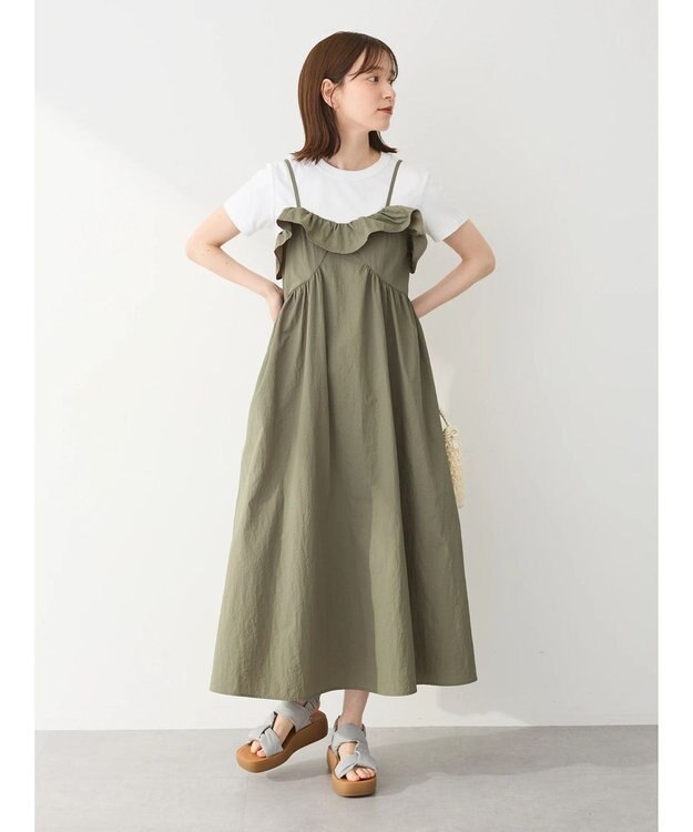 Green Parks ・ＳＵＧＡＲ　ＳＰＯＯＮ　フリルキャミワンピース Khaki