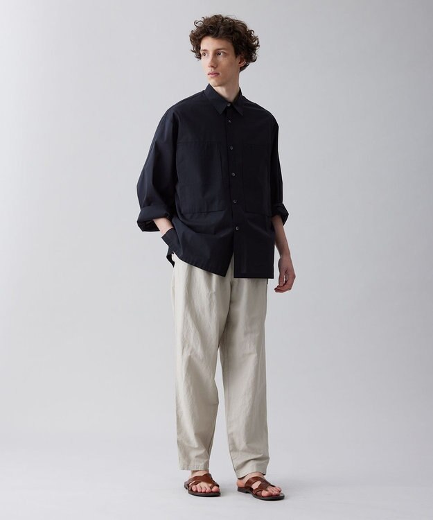 UNFILO MENS ライトリネン ワイドパンツ [23年春夏商品] グレージュ