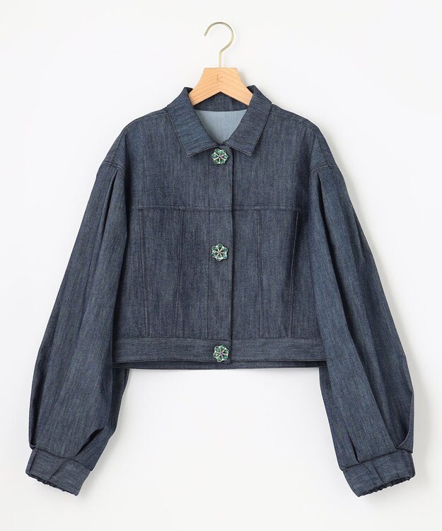 組曲 S 【組曲×setsuko sagittaire】ビジューボタン デニムジャケット ネイビー系