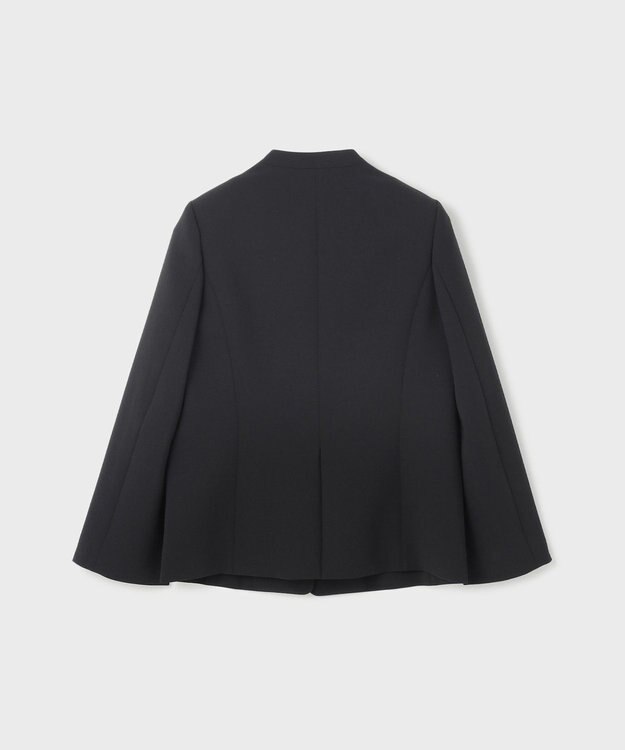 GRACE CONTINENTAL ダブルクロスノーカラージャケット ブラック