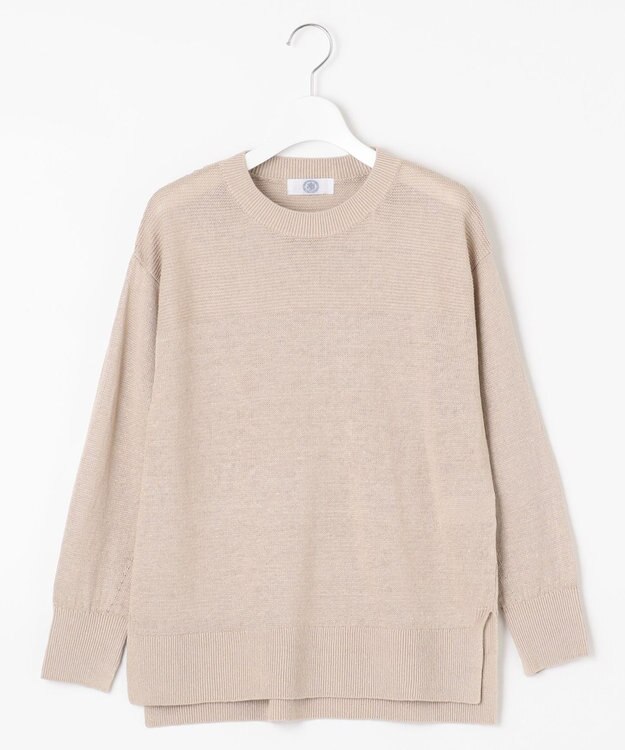 J.PRESS LADIES 【洗える・吸水速乾】 マーセライズコードリネン ニット ベージュ系