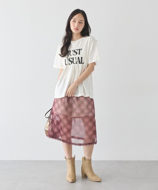 earth music&ecology 【WEB限定】レイヤードスカート(Short) Camouflage