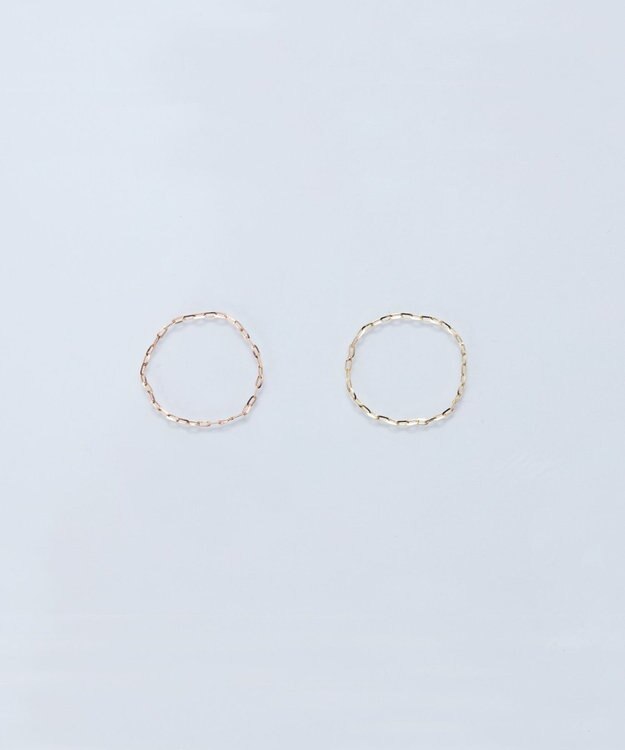 Phoebe 【K10】ブライトネスチェーンリング　ゴールド 3号/7号/11号/13号　BOX付き ゴールド