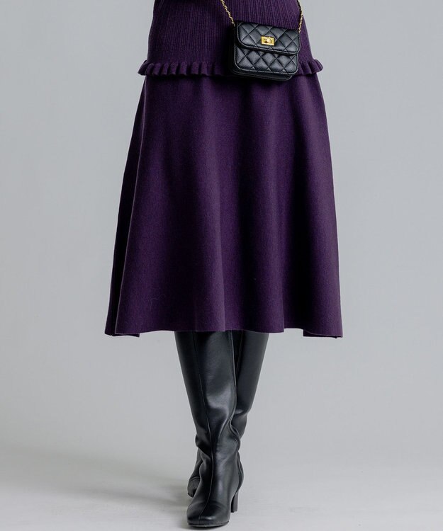 組曲 ニットフレア スカート パープル系