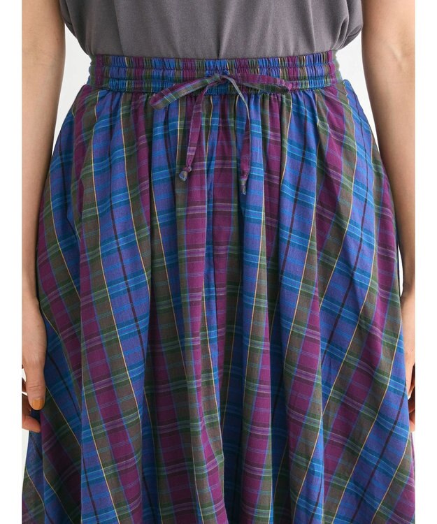 Green Parks Ｉ　先染めチェックギャザースカート Check