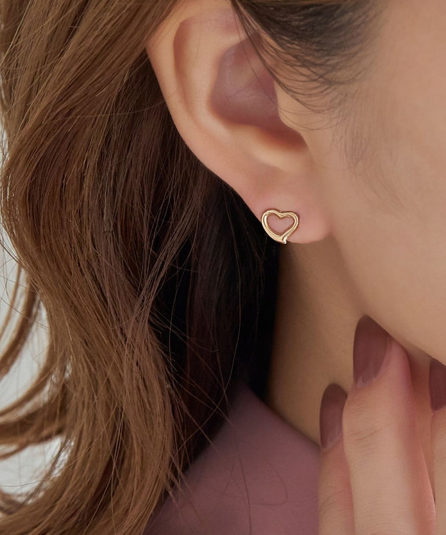 Phoebe 【K10】オープンハートイヤリング ゴールド