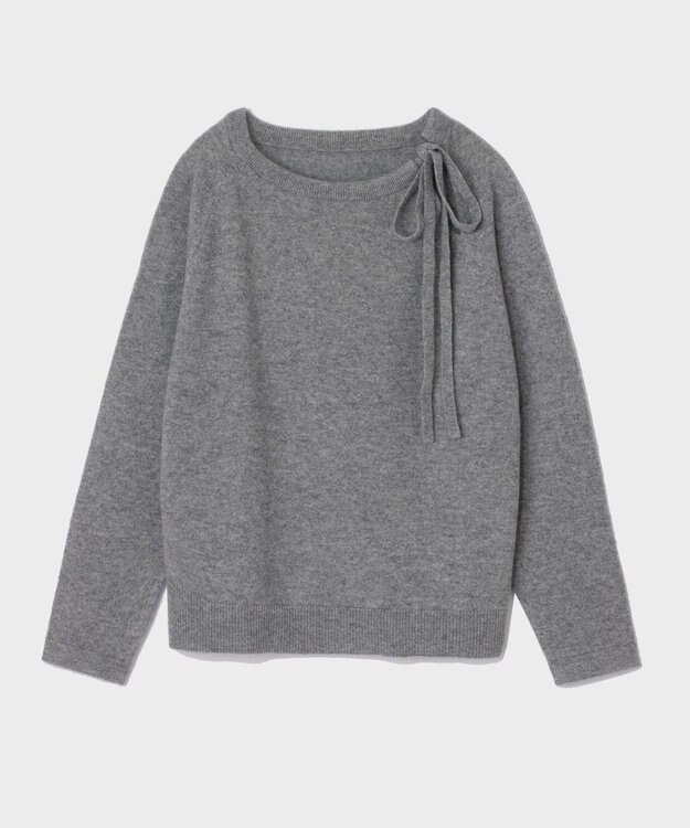 GRACE CONTINENTAL ボウタイカシミヤトップ グレー