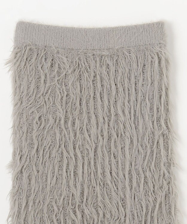 NAVE 【ReNAVE・洗える】メルティーシャギーニット スカート ライトグレー系