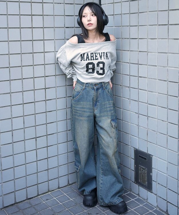 WEGO ドッキングオフショルショートスウェット 柄2