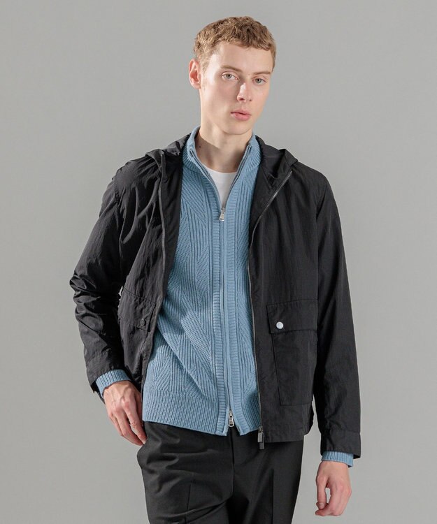 JOSEPH HOMME 【LEON 掲載】ブライトナイロンシャンブレー　スプリングブルゾン ブラック系
