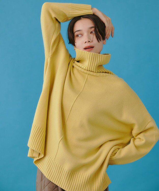 UNFILO 【洗える】マイニチカラー ニット ライトイエロー系