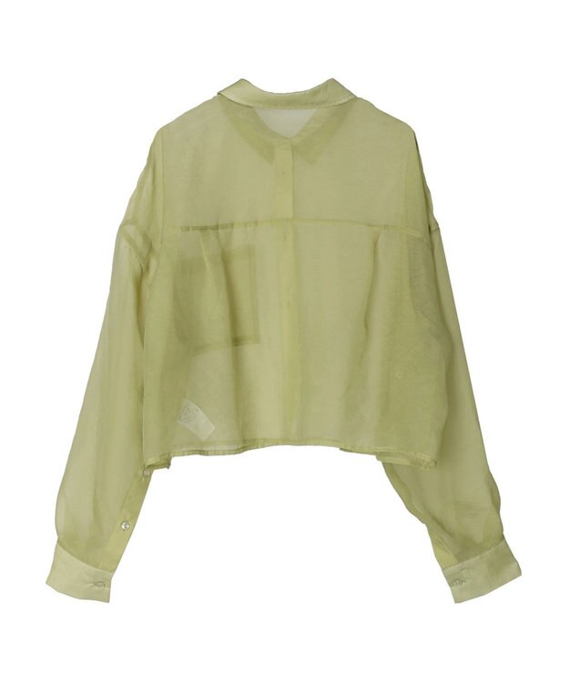 earth music&ecology ソデスリットクロップドシャツ Lime Green