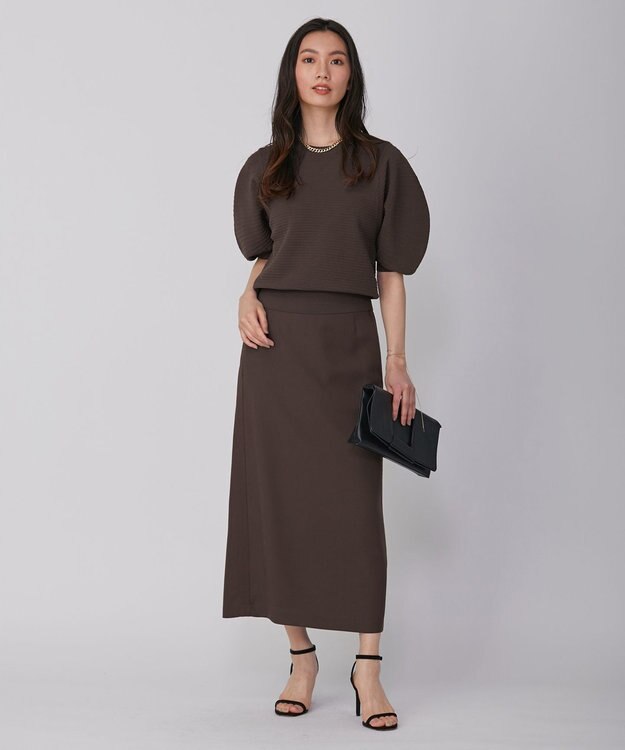 ICB 【洗える】レーヨンポリエステルタックニット ダークブラウン系