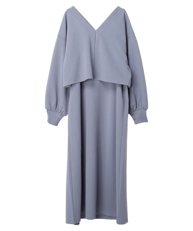 Green Parks ＳＥＴ２点　カーディガン＋ワンピース Sax